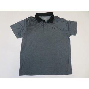 Under Armour Golf Polo Mens 2XL Playoff Gray Black Collar Short Sleeve UA
